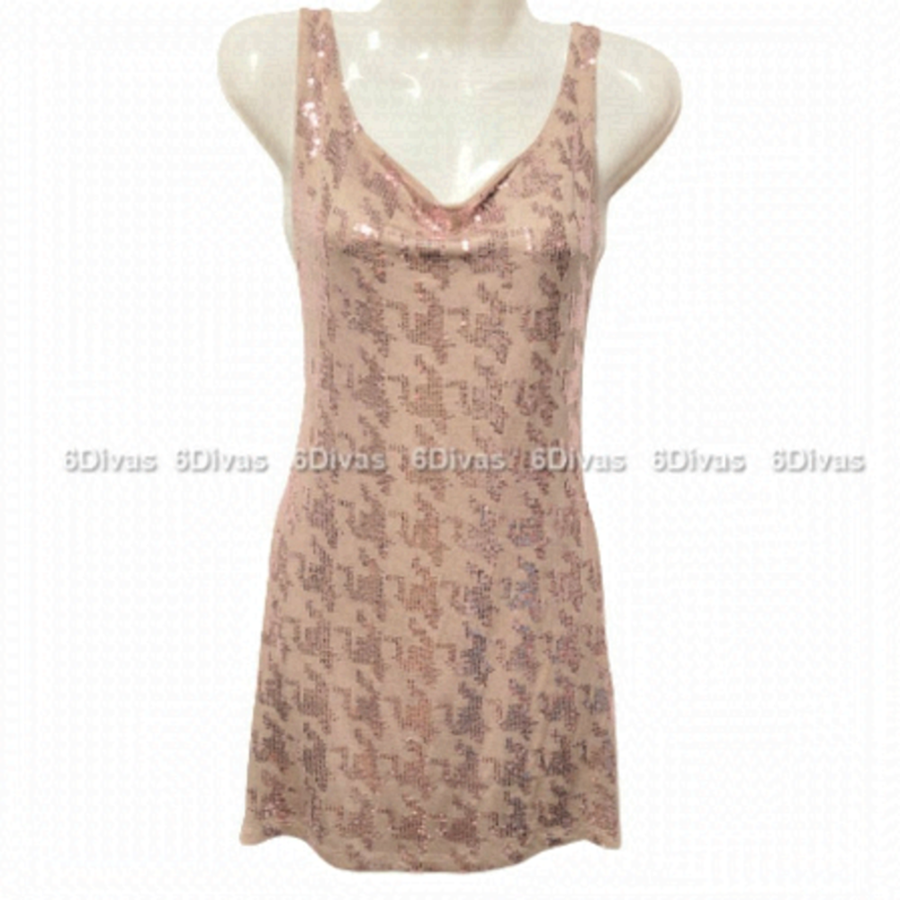 Sexy Strapless Light Taupe Glitter Dress  Size S